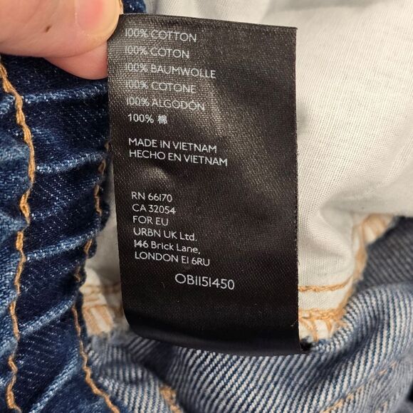 BDG Women's 24 Medium Wash Elastic High Waist  Blue Denim Mom Jeans - Picture 15 of 15